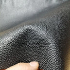 Dickes schwarzes Rindsleder für Sofa &amp; Möbel – Weiches Top-Grain Echtleder mit Lychee-Prägung 1,3–1,5 mm, ganzes Lederstück 