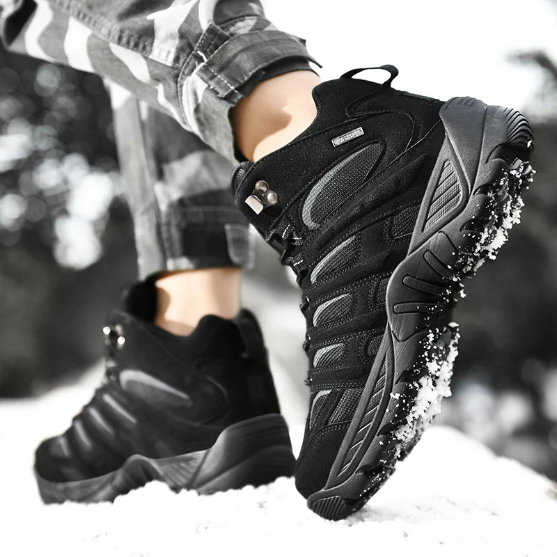 NoEnName_Null Herren Desert Boots 2024 – Altos botines de cuero de PU para actividades al aire libre, viajes, caminatas y actividades al aire libre, comodidad y comodidad