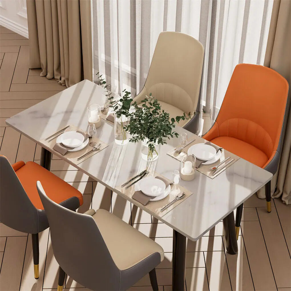 LUVODI Set aus 2 Esszimmerstühlen mit Armlehnen – Gepolsterte Dining Chairs aus Mikrofaserleder mit breitem Sitz, moderner Leisure Chair