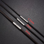 Lederkette mit Edelstahlverschluss – Wachskordel Halskette en 45 / 50 / 60 cm para mujeres y hombres, ideal para bricolaje Schmuck