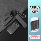 Étui de clé de voiture en cuir et métal de qualité supérieure pour Skoda Kodiaq – Étui élégant pour clé sans clé avec protection plus robuste