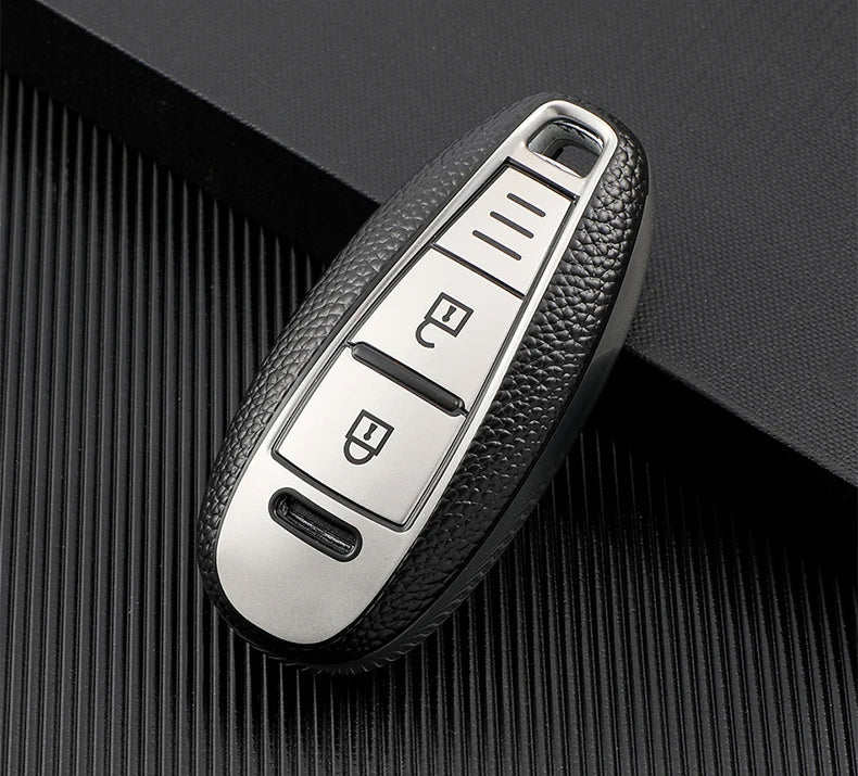 TPU Leder Autoschlüssel Hülle für Suzuki – Smart Key Cover mit Schlüsselanhänger für Baleno, Swift, Vitara, SX4 S-Cross, Ertiga & mehr