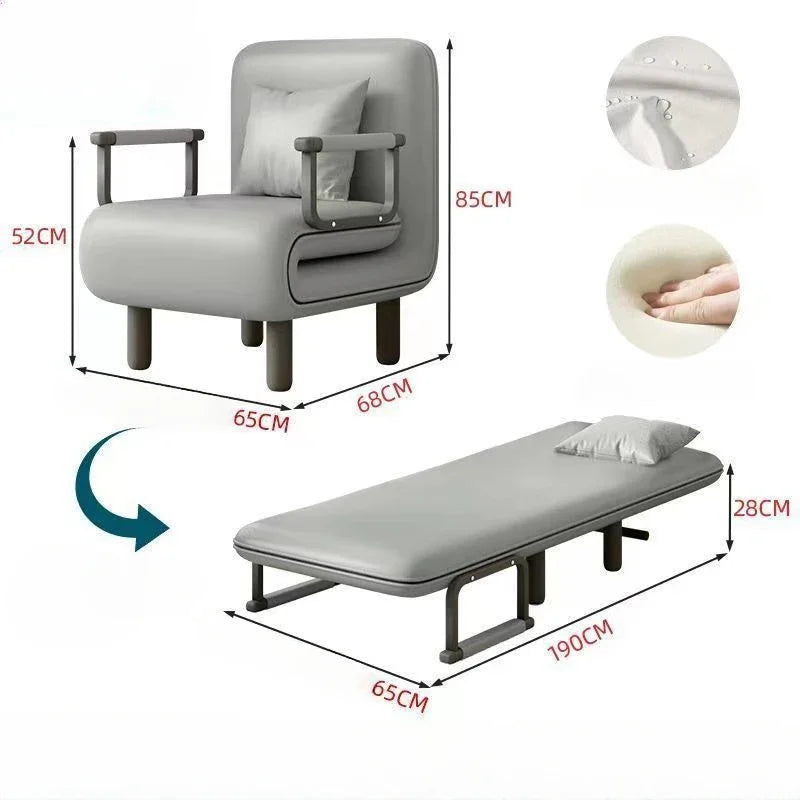 Kompaktes Klapp-Schlafsofa für 1 Person – Multifunktionaler Lounger & Sessel, verstellbar, platzsparend für Wohnzimmer & Tiny Home