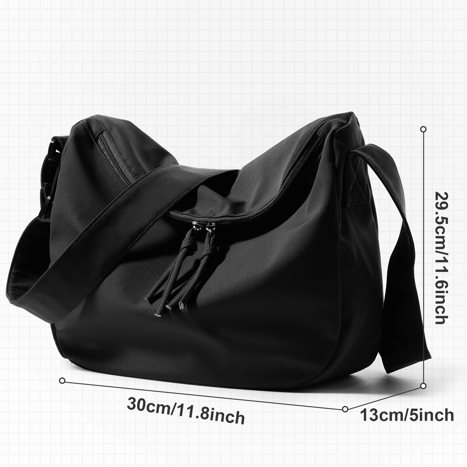 Fewchor Unisex Nylon Umhängetasche – Wasserdichte Messenger Bag für Schule, Stadt & Freizeit