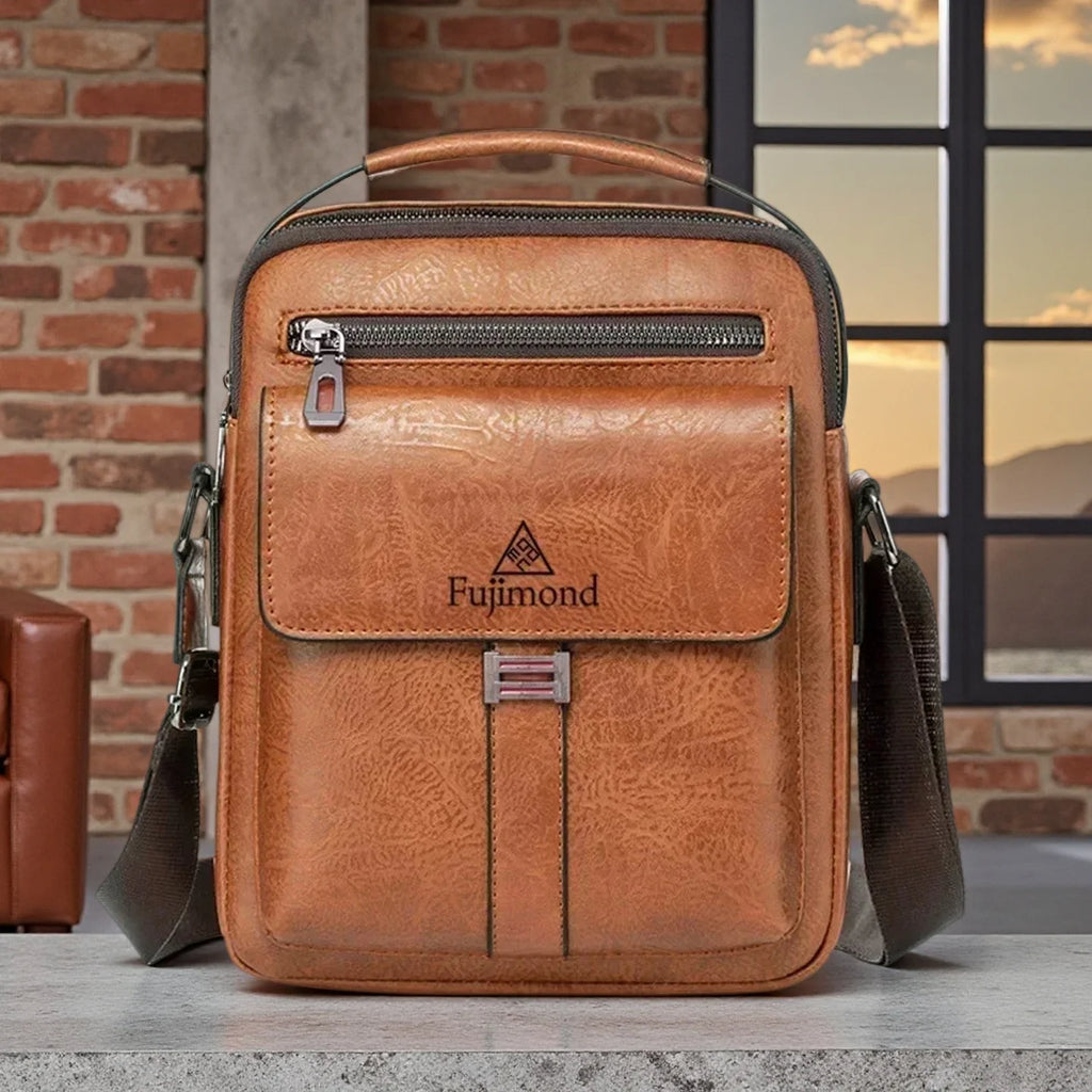 Herren PU-Leder Schultertasche – Stylische Crossbody Tasche para exteriores, deportes, viajes y paseos