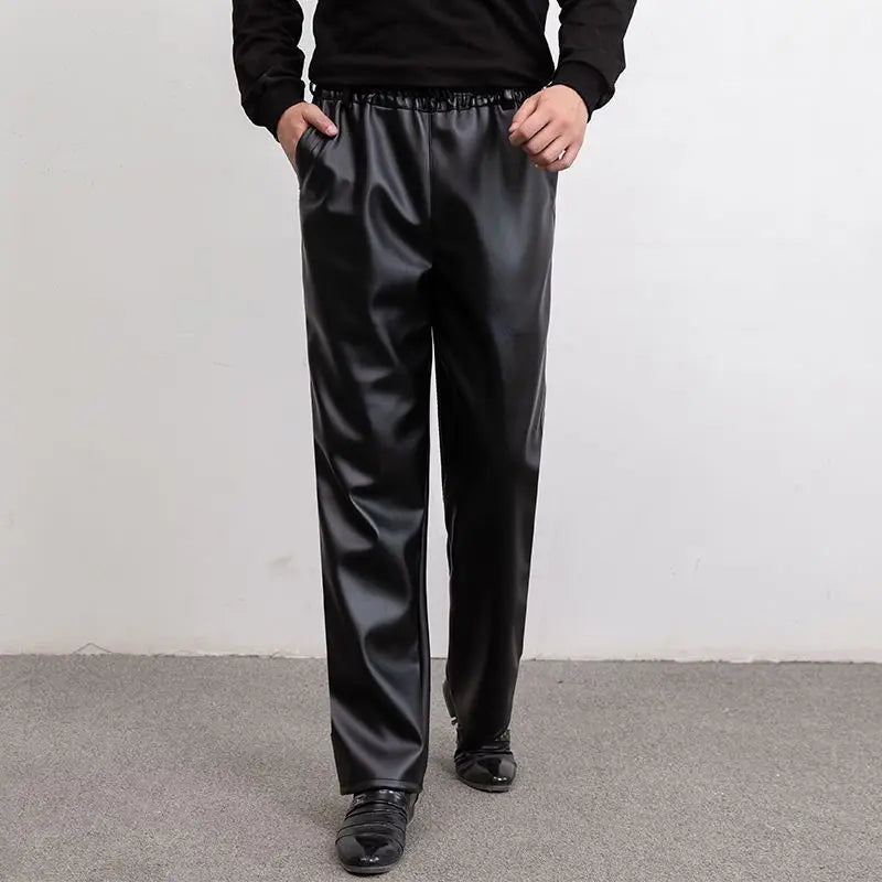 Tuyau en cuir PU pour hommes pour l'herbe et l'hiver – Tuyau résistant au vent, au vent et à l'eau avec cordon en caoutchouc pour un confort de transport élevé