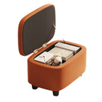 Multifunktionaler Leder Sitzhocker mit Stauraum – Moderner Organizer Ottoman für Wohnzimmer, Flur & Schlafzimmer