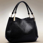Damen Tote Bag mit großer Kapazität – Schultertasche im Kroko-Look für Alltag, Shopping & Pendeln