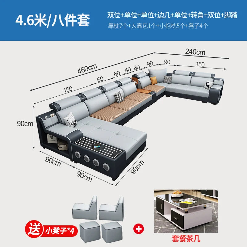Designer Luxus Ledersofa – Modernes, erweiterbares Center-Seater & Sectional Sofa aus Echtleder für exklusive Wohnräume