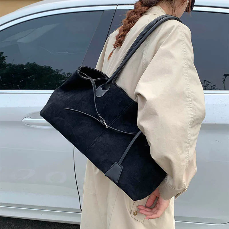 LEFTSIDE Damen PU-Leder Schultertasche – Retro Underarm Bag 2025, Luxus Casual Tote für Herbst & Winter