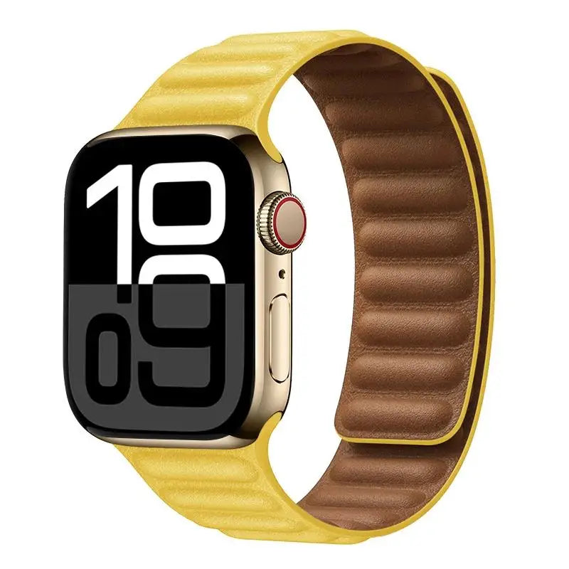 Magnetisches Lederarmband für Apple Watch – Original Leather Loop Strap 38–49 mm für Series 3–11, SE & Ultra 2