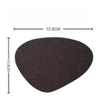 4er Set Leder Untersetzer rund – Kunstleder Getränkeuntersetzer mit Logo, stilvolle Tassenunterlagen für Kaffee, Tee & Tischdekoration