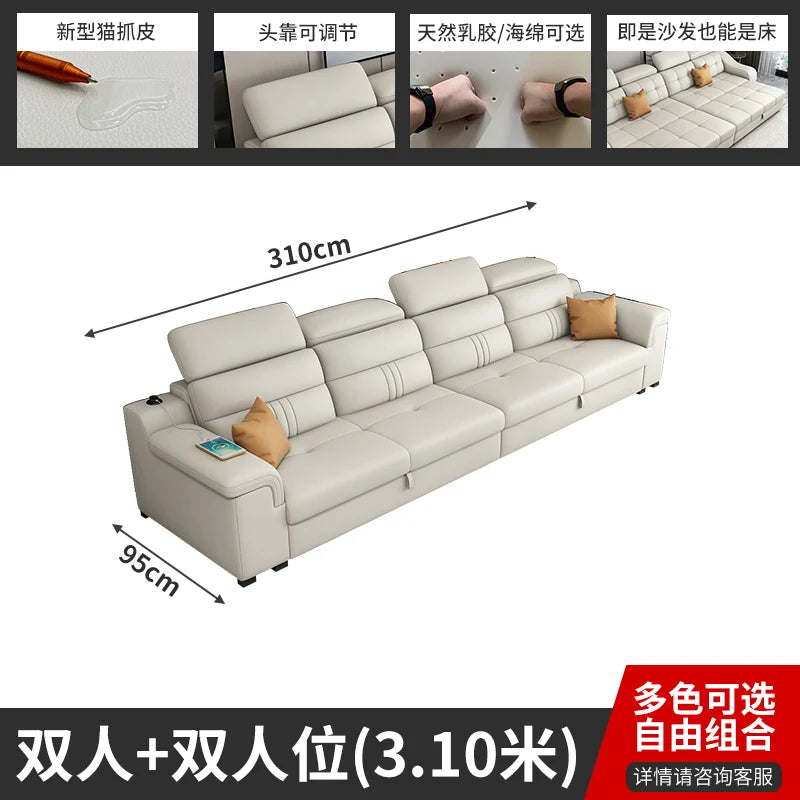 Wasserdichtes Luxus Ledersofa – Modernes L-förmiges Designer Ecksofa mit Schlaffunktion & Stauraum