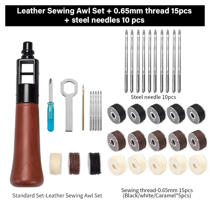 WUTA Leder Handnähmaschine Speedy Stitcher – Profi Nähahle Set für Leder, Canvas & Reparaturen