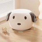 Cartoon Hund Lederhocker – Weicher Sitzhocker &amp; Schuhwechselstuhl aus atmungsaktivem PU-Leder für Wohnzimmer