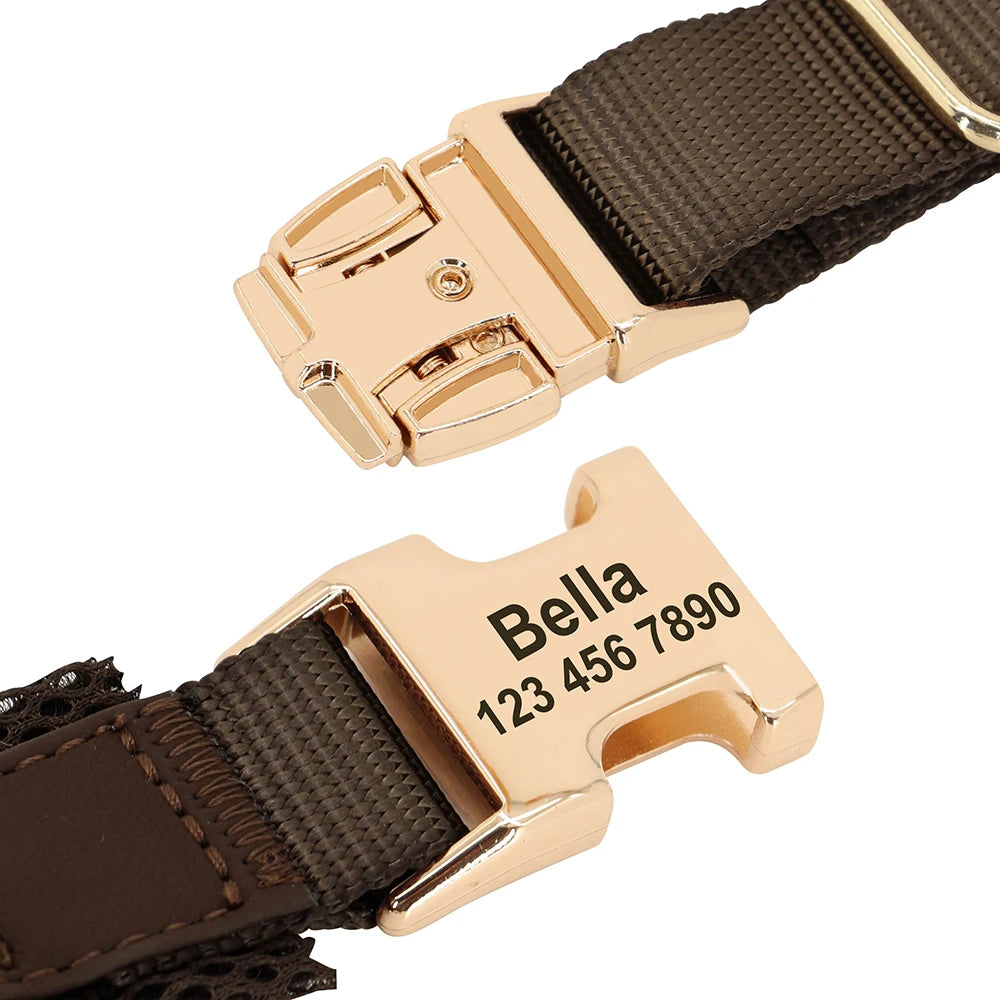 Personalisiertes Hundegeschirr mit Gravur – Verstellbares Mesh-Leder Vest-Geschirr aus PU-Leder für kleine, mittlere & große Hunde (XS–XL)