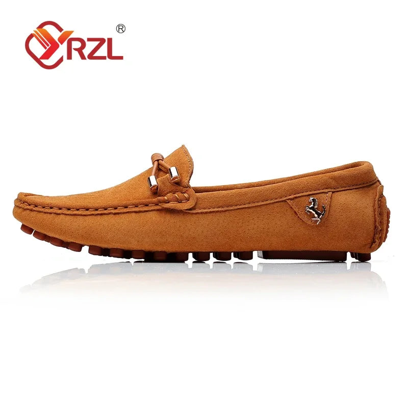 YRZL Herren Wildleder Loafer – Weiche Driving Mokassins aus echtem Leder, Slip-On Flats in Übergrößen bis 48