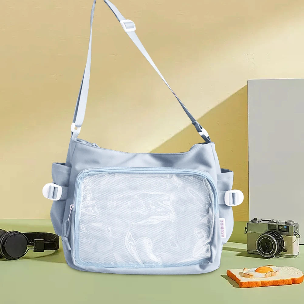 Sac Ita pour femme au style japonais – Sac à dos avec fenêtre claire, multi-poches et sacs de rangement