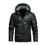 Chaqueta de cuero de PU para hombre Slim Fit – Chaqueta de motor cálida con forro polar, abrigo largo y bolsos para hierbas e invierno hasta tamaño 5XL 