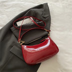 Retro PU-Leder Schultertasche für Damen – Modische Unterarmtasche in Einfarbig, Leichte Handbag