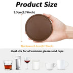 Leder Untersetzer für Getränke – Handgefertigte Leder Coasters (1/3/5 Stück) in Braun, stilvoller Tischschutz für Kaffee, Tee & Wasser