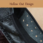 feerldi Damen Vintage Leder Flats WB-56 – Handgefertigte Blumen-Moccasins, Slip-On Ballerinas für Alltag und Freizeit, Lila Loafers in Größe 42