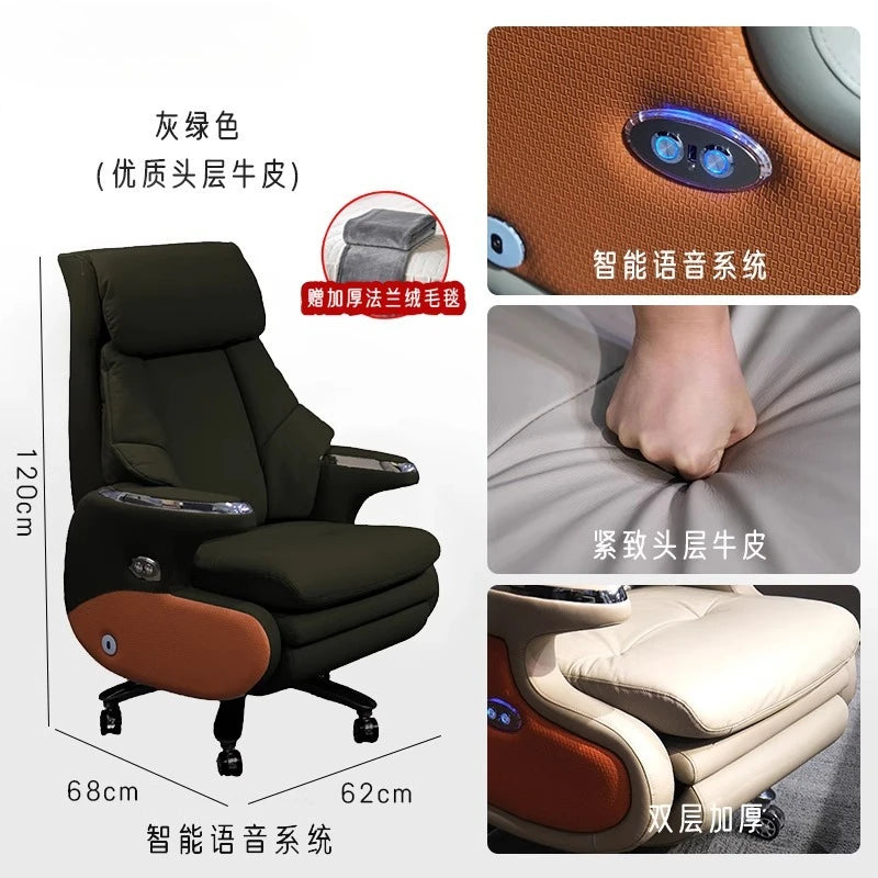 Fauteuil de direction électrique au bureau – Bureau de luxe avec fonction de massage, fonction de Liège et de hub pour bureau et bureau 