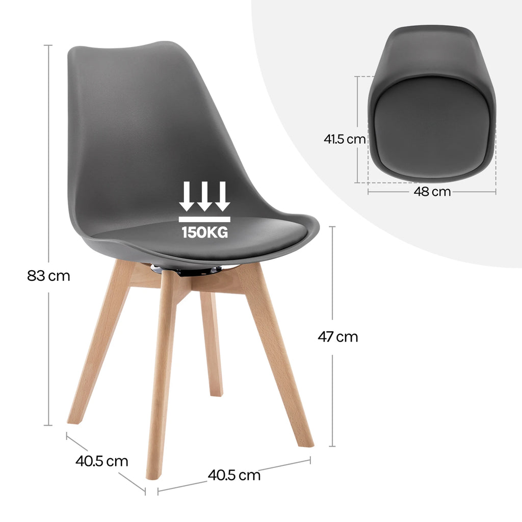 WOLTU Esszimmerstühle 4er-Set – Moderne drehbare Dining Chairs aus Kunstleder & Massivholz, gepolstert für Küche & Wohnzimmer