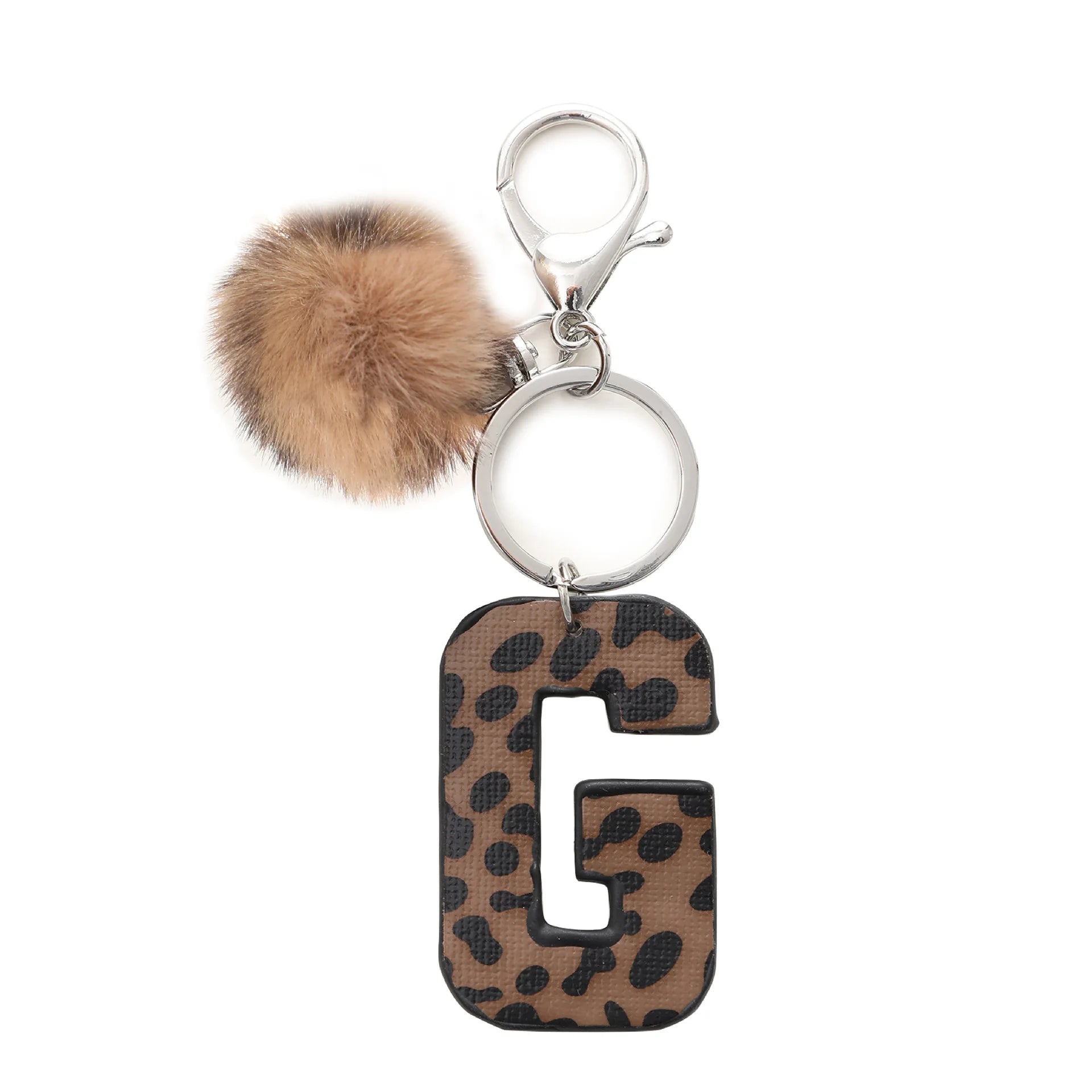 Modischer Leoparden Alphabet Schlüsselanhänger aus Kunstleder – Exquisiter Buchstaben-Keyring als Handtaschen-Charm & Geschenk