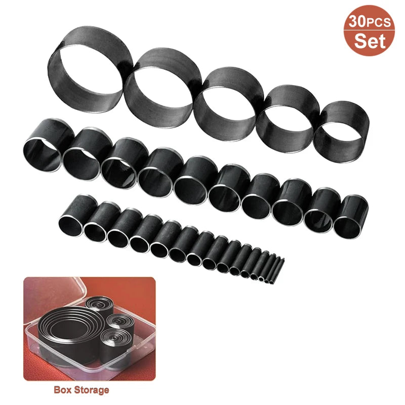 30-teiliges Rundlochstanzen Set 1–50 mm mit Aufbewahrungsbox – Hohlstanzer aus Carbonstahl für Leder & Handwerk