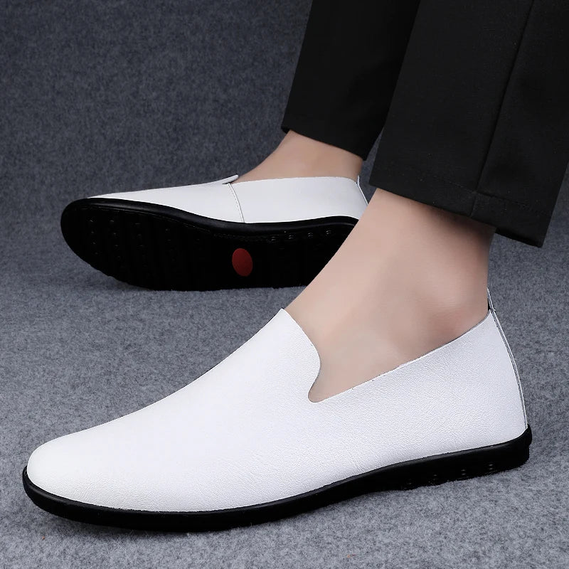 Herren Loafer aus echtem Leder – Atmungsaktive Slip-On Mokassins im italienischen Stil, Sommer Schuhe bis Übergröße 50/51