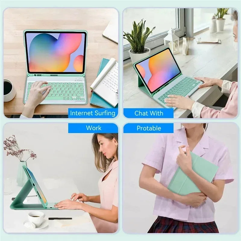 Colorful Candy Bluetooth Tastatur Case mit Maus für iPad – Magnetische Lederhülle mit Standfunktion für iPad 10.2, iPad 7/8/9/10, iPad Pro 11, iPad Air 4 & 5, iPad mini 6 & 7