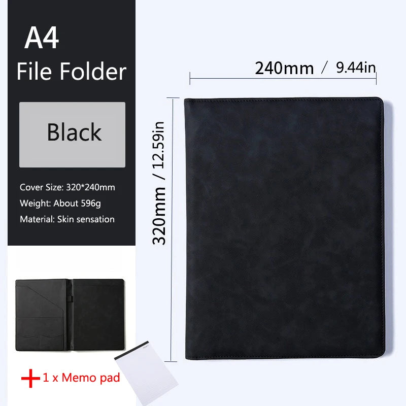 Braune Leder A4 Business Padfolio Mappe – Executive Dokumentenmappe mit Magnet-Clip &amp; Kartenfächern 