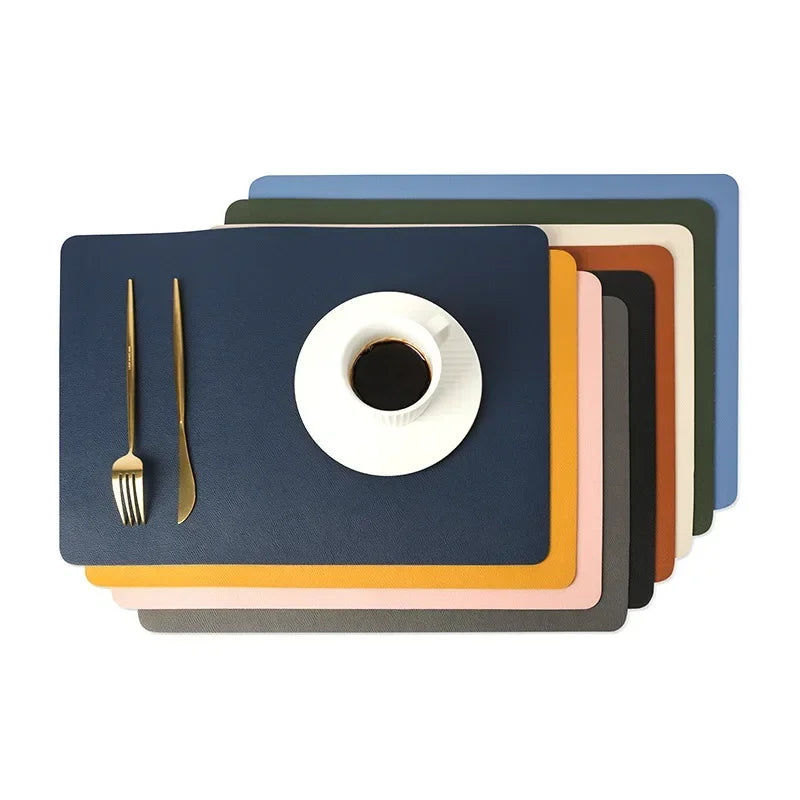 Nordic Leder Tischset beidseitig – Hitzebeständige &amp; wasserdichte Platzmatte im modernen Design (43 × 30 cm)