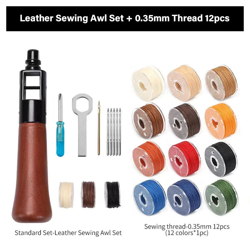 WUTA Leder Handnähmaschine Speedy Stitcher – Profi Nähahle Set für Leder, Canvas & Reparaturen