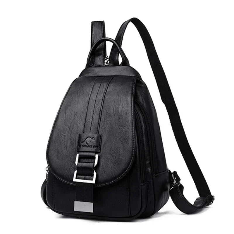 VANDERWAH Damen Leder-Rucksack – Multifunktionaler Casual Backpack aus PU mit Regenschutz für Schule, Reise & Alltag