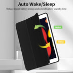 Funda de cuero suave de silicona y PU para iPad de 10,2 pulgadas (7., 8. y 9. generación) – Flip Smart Cover con protección contra golpes