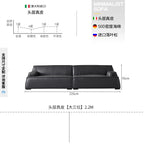 Europäisches minimalistisches Designer Ledersofa – Hochwertige Leder Lounge Couch für Wohn- & Schlafzimmer im postmodernen Stil