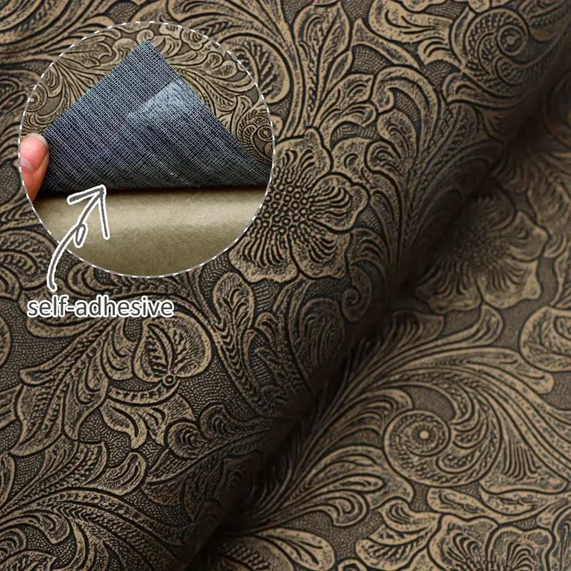 Selbstklebendes Kunstleder mit Blumenstruktur – Farbige PU Lederfolie 0,7 mm für DIY Ohrringe, Haaraccessoires & Bastelarbeiten
