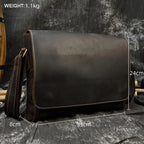 Newsbirds Vintage Herren Leder-Aktentasche – Crazy Horse Laptop Messenger Bag para oficina y oficina 