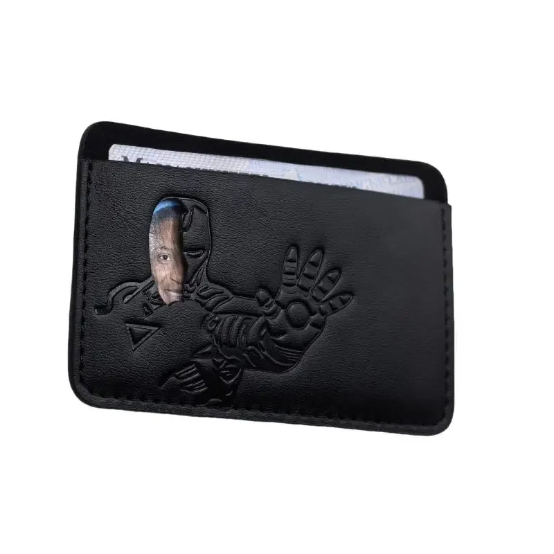 Bat Leder Kartenetui mit Superhelden-Maske – Kompakte Herren Wallet mit Reißverschluss für Karten & Ausweis | Heroisches Geschenk