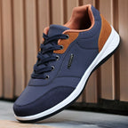 PUAMSS Herren Sneaker aus Leder – Atmungsaktive Sportschuhe, rutschfeste Laufschuhe für Alltag und Training