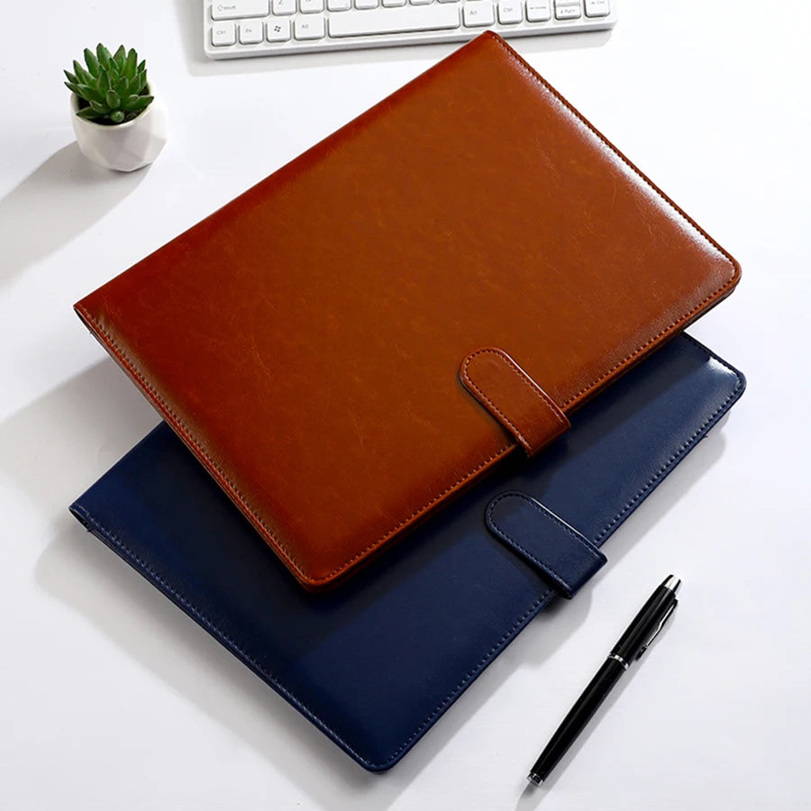 A4 PU Leder Business Mappe mit Clip, Stifthalter &amp; Kartenfächern – Organizador multifuncional para oficinas y reuniones