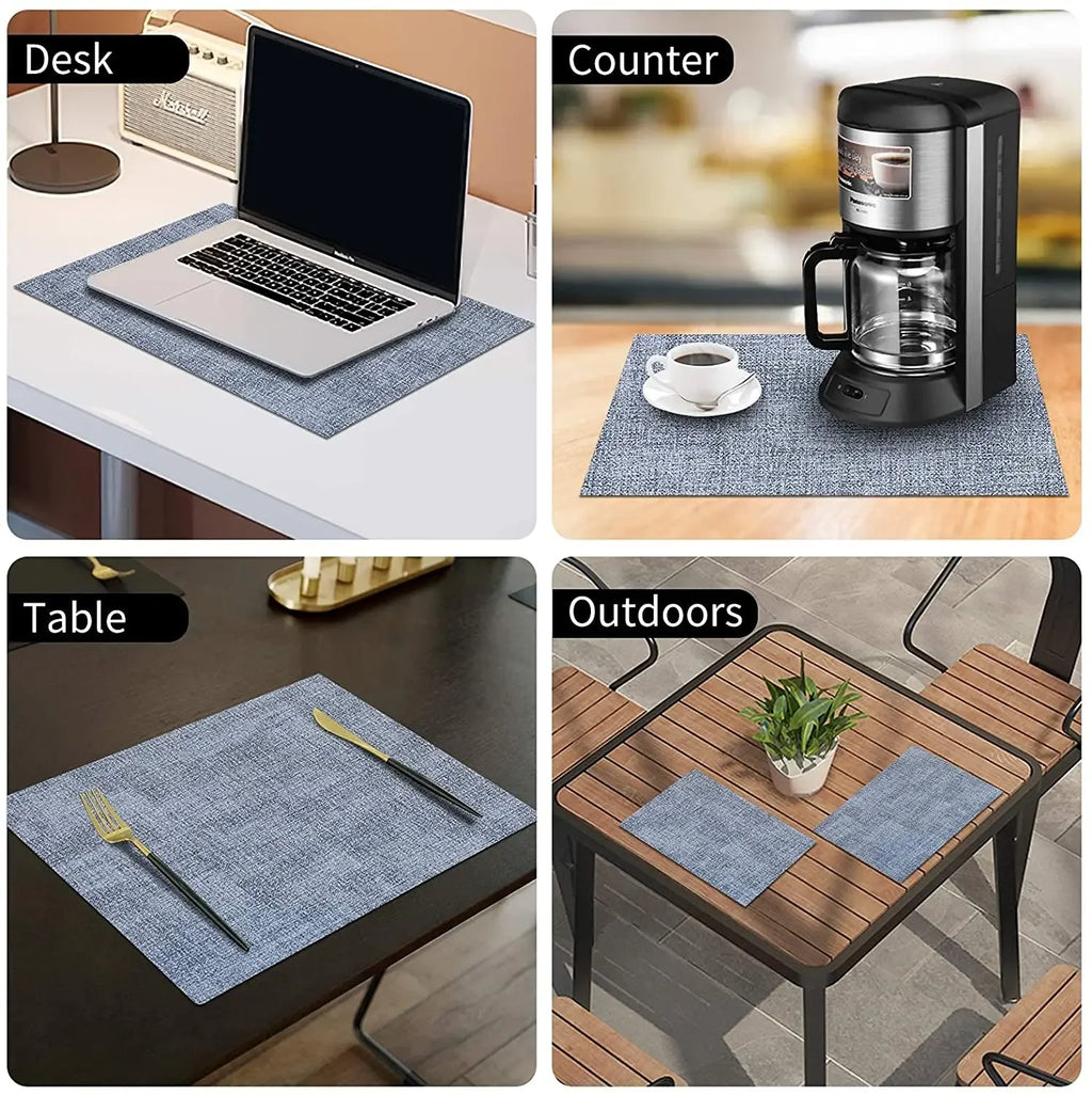 Hochwertige Kunstleder Tischsets – Wasserdichte, ölbeständige & hitzeisolierende Platzmatten im japanischen Stil (4er / 6er Set)