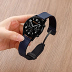 Magnetisches Leder-Silikon Armband für Samsung Galaxy Watch – Hybrid Strap für Galaxy Watch 4–7 & Classic 42–47 mm