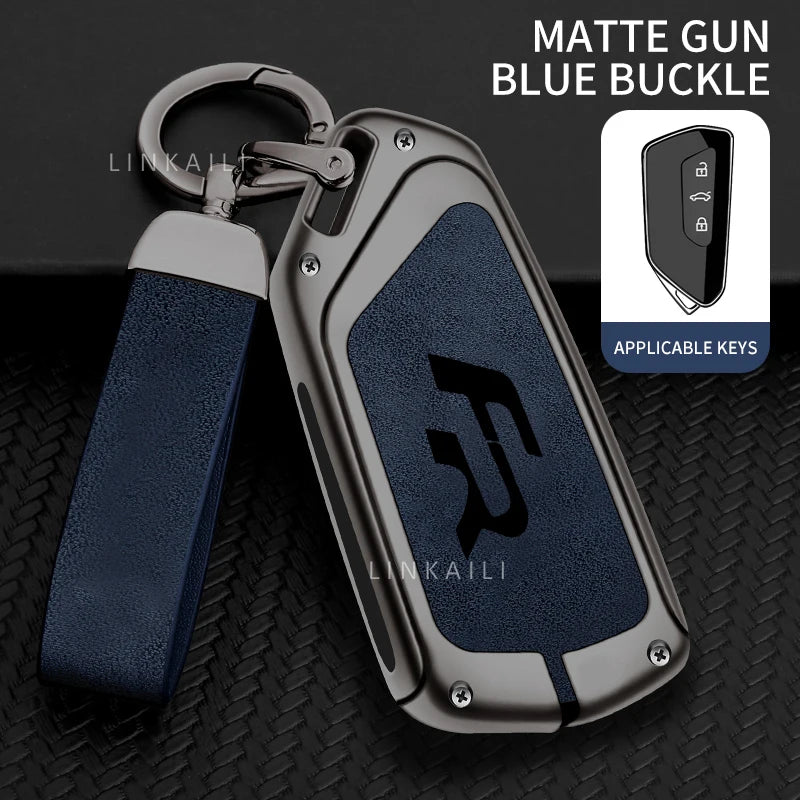 Premium Autoschlüssel Hülle aus Zinklegierung &amp; Leder für SEAT – Funda para llaves de gama alta para Ateca, León FR 2 e Ibiza