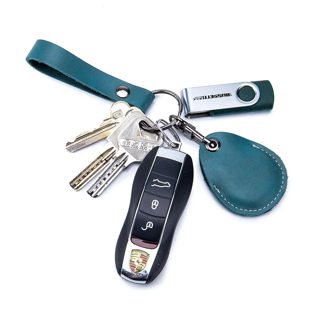 Personalisierbare Lederhülle für StarLine S96 & PIK Intercom – Premium Schutzcover aus Rindsleder für Alarm- & IC-Tags mit Schlüsselanhänger