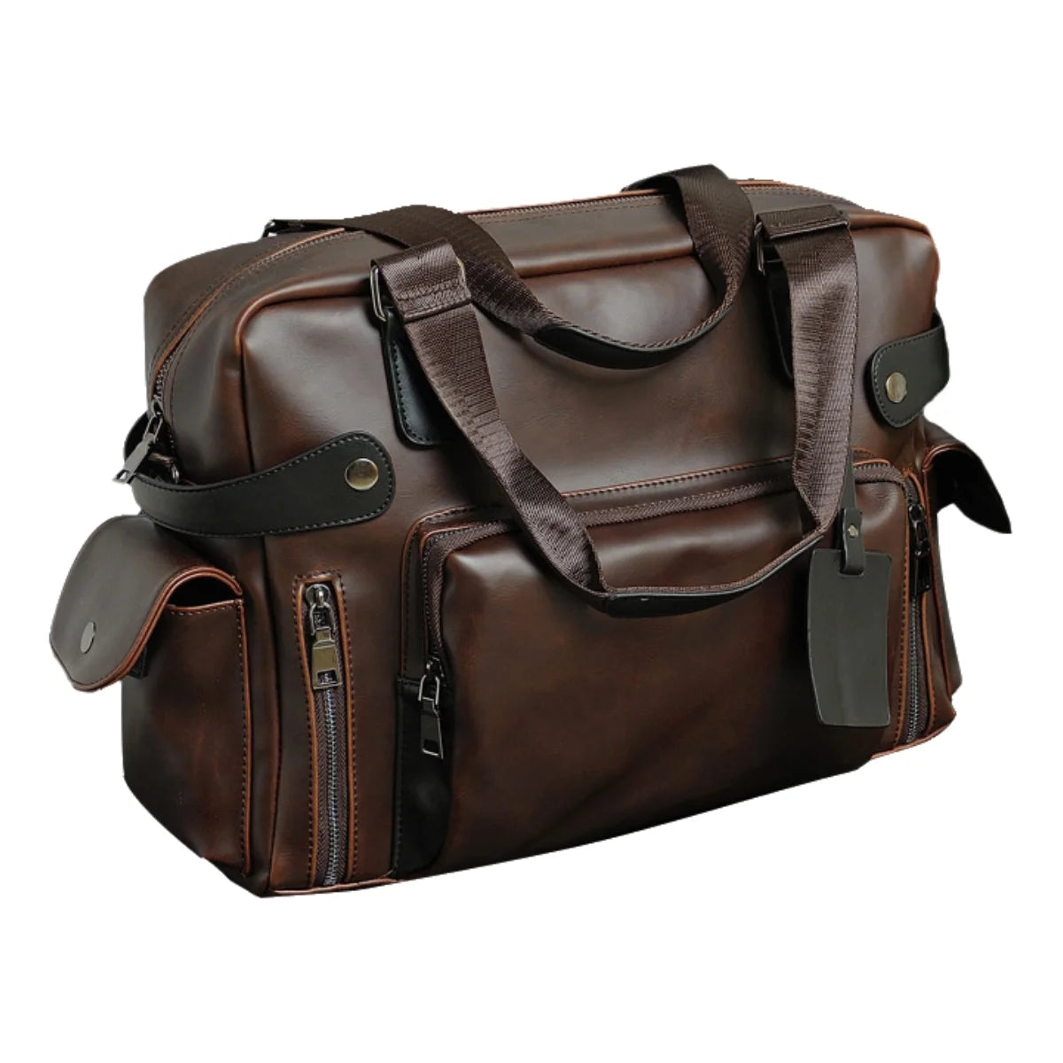 GOYN Unisex Reise Duffle Bag in Coffee – Große Carry-On Tasche aus hochwertigem PU-Leder, Schulter- & Crossbody Reisetasche mit Diebstahlschutz