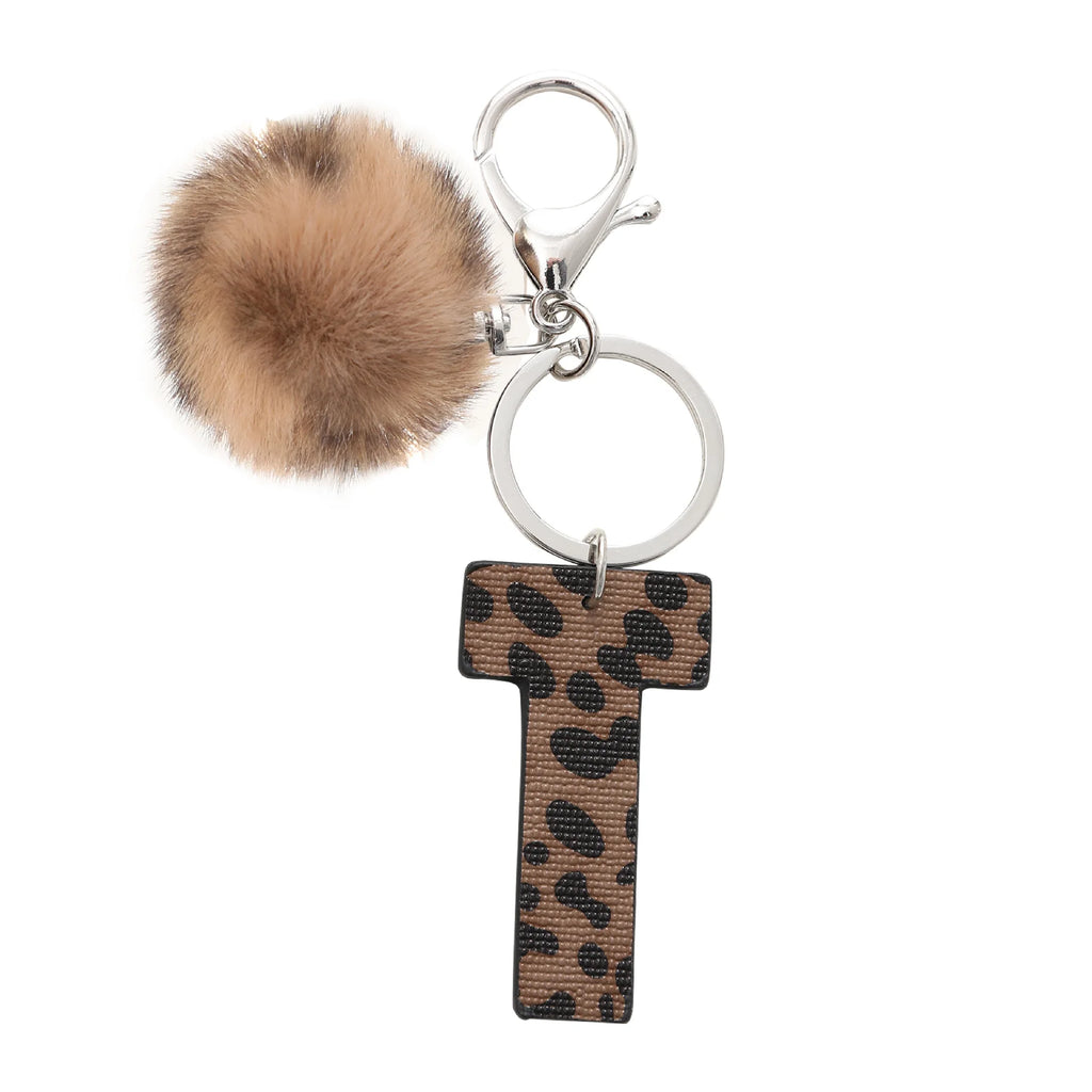 Modischer Leoparden Alphabet Schlüsselanhänger aus Kunstleder – Exquiser Buchstaben-Keyring as Handtaschen-Charm &amp; Geschenk 