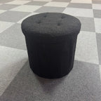 Kreativer runder Teddy-Stoff Hocker mit Stauraum – Weicher Bucket Ottoman & Schminkstuhl für Wohnzimmer & Schlafzimmer